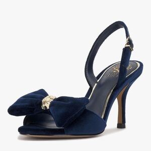 Vince Camuto Navy Heels with Bow Detail